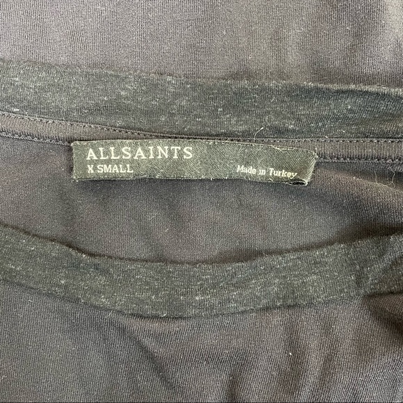 All Saints Black Open Elbow Long Sleeve Top - Picture 2 of 5